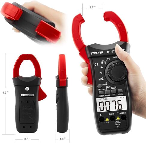 جهاز قياس التيار المتعدد من Inrush، BTMETER BT-570N TRMS 5999 عرض المشبك على مقياس أمبير لاختبار درجة حرارة الجهد الكهربائي AC/DC in Kuwait