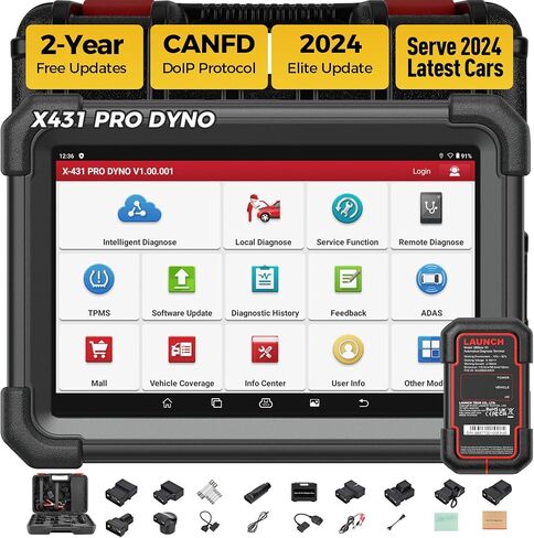 LAUNCH X431 Pro Dyno 2024 أداة مسح تشخيصية الكل في واحد لجميع السيارات، ترميز ECU تحكم ثنائي الاتجاه 38+ خدمات نظام كامل ماسح ضوئي obd2، CANFD DOIP، AutoAuth FCA SGW، IMMO، تحديث مجاني لمدة عامين in Saudi Arabia