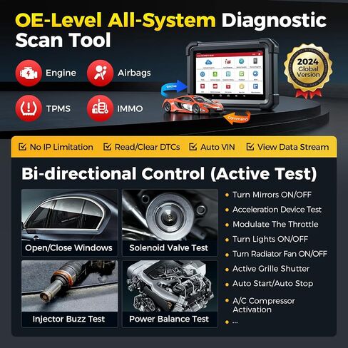 LAUNCH X431 Pro Dyno 2024 أداة مسح تشخيصية الكل في واحد لجميع السيارات، ترميز ECU تحكم ثنائي الاتجاه 38+ خدمات نظام كامل ماسح ضوئي obd2، CANFD DOIP، AutoAuth FCA SGW، IMMO، تحديث مجاني لمدة عامين in Saudi Arabia