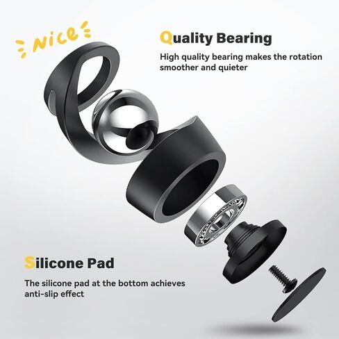 Kinetic Optical Illusion Toys, Kinetic Desktop Fidget Spinner Toys, Cool Gadget Desk Toy Fidget Toys Gift for Various Holidays, Kinetic Spinner Ball Relieve Stress Anxiety for Kids and Adults (Black) in Saudi Arabia