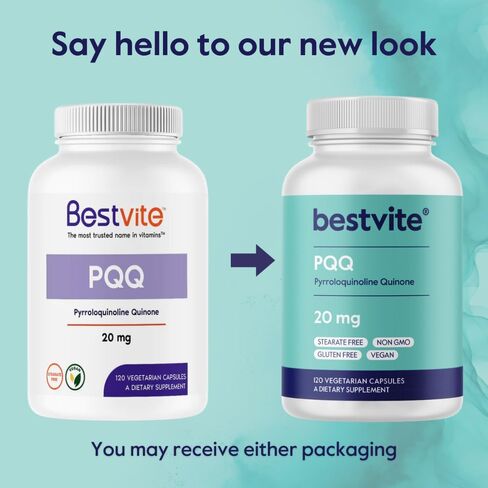 BESTVITE PQQ 20mg (Pyrroloquinoline Quinone) (120 كبسولة نباتية) - بدون ستيرات - نباتي - غير معدل وراثيًا - خالي من الغلوتين in Saudi Arabia