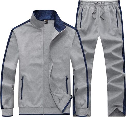 Men's Tracksuits Casual Athletic Sweatsuit 2 Piece Track Suits Set Long Sleeve Training Jogging Outfits Full Zip in Saudi Arabia