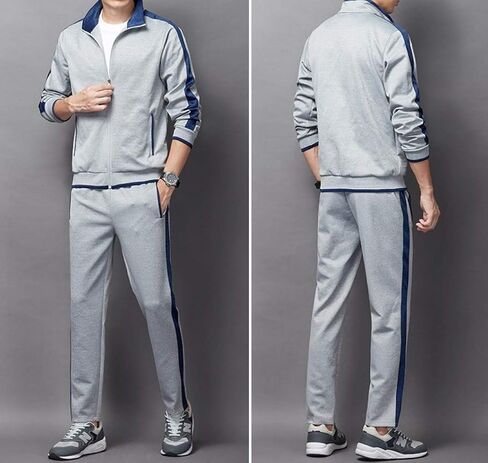 Men's Tracksuits Casual Athletic Sweatsuit 2 Piece Track Suits Set Long Sleeve Training Jogging Outfits Full Zip in Saudi Arabia