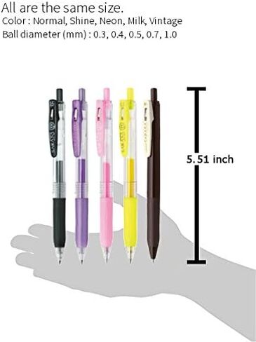 Zebra Sarasa Clip 0.3 Retractable Gel Ink Pen, Rubber Grip, 0.3 mm, 20 Color Ink, Sticky Notes Value Set in Saudi Arabia