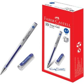 Faber-Castell True Gel Pen Box of 10 (0.7mm, Black) Smooth Gel Ink, Fade-proof, Waterproof, High Color Intensity, Document proof, No-smudging, Suitable for Everyday Writing
