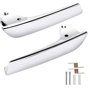 Chrome Interior Pair Driver & Passenger Side Door Handles Compatible with 2007-2014 Chevy Silverado Tahoe Avalanche Cadillac Escalade GMC Yukon Pickup Truck Replace 81195, 15935954