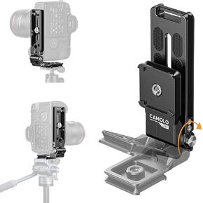DSLR Foldable Camera L Bracket,Square Arc-swiss for Hydraulic Head,Vertical Horizontal Tripod Quick Release Plate for Canon Nikon Sony Fujifilm DJI Ronin Mirrorless Osmo Stabilizer Monopod