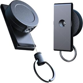 Heavy Duty Retractable Keychain with Belt Clip, 360° Retractable Keychain Heavy Duty with Wire Rope and Key Ring