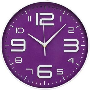 Wall Clock Silent No Ticking Accurate Quartz Sweep Movement Modern Decor for Living Room Bedroom Office (Orange)