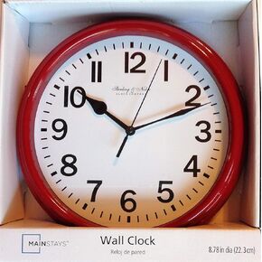 Mainstay Sterling & Noble Round Wall Clock - Red