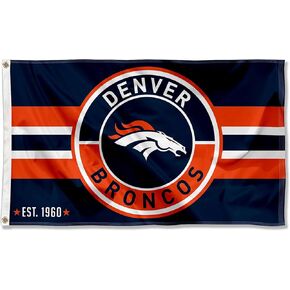 Denver Broncos Patch Button Circle Logo Flag Large 3x5 Banner