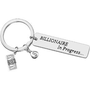 Xiahuyu Entrepreneur Gifts for Women Men Billionaire in Progress Keychain Boss Gifts Future Billionaire Gifts Business Owner Gifts Christmas Birthday Gifts