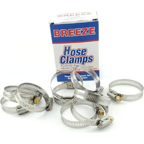 10 Pack Breeze 62028H Power Seal Clamps with Plated Screw Effective Diameter Range: 1-5/16" - 2-1/4" (33mm - 57mm)