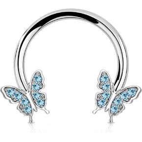 Jewseen 16G Septum Ring Butterfly Septum Jewelry CZ Septum Piercing Jewelry Cartilage Earring Helix Conch Daith Piercing Jewelry Cartilage Hoop for Women Men