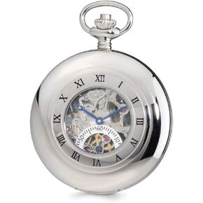 Sonia Jewels Charles Hubert Open Heart Dial 53mm Case Pocket Watch 14.5"