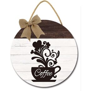 Good Coffee Good Day Coffee Sign for Coffee Bar Decor Rustic Farmhouse Wooden Round Coffee Sign Kitchen Decor Coffee Lover Coffee Station Decor Home Office Kitchen Wall Decor,11IN in Kuwait