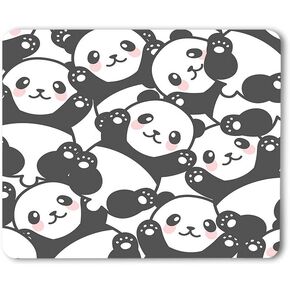 Moslion Smile Panda Mouse Pad Decorative Cute Little Lovely Animal Pattern Funny Happy Nature Gaming Mouse Mat Non-Slip Rubber Base Thick Mousepad for Laptop Computer PC 9.5x7.9 Inch