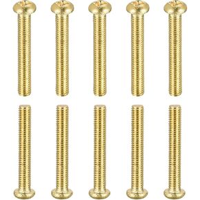 M3x20mm(DxL) Brass Phillips Machine Screws - 10Pack - Good for Machinery Industry - Pan Head Fastening Screw - Brass Tone in Kuwait