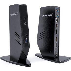 USB C Docking Station, Ultra HD Multiple Display Docking Station with 65W Laptop Charging for Type-C and Type-A, 2X 4K HDMI, 2X Display ports,3X USB3.0 Ports,Gigabit Ethernet,Support Windows or Mac OS