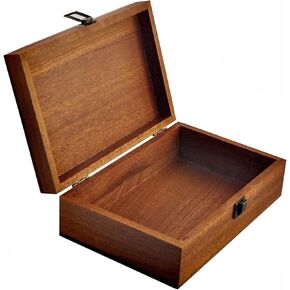 Handmade Sapele Wood Box - Suitable for Gift Wrapping, Storage of Jewelry, Watches, Trinkets, Stationery and other Personal Items Collection (Rectangle Box)