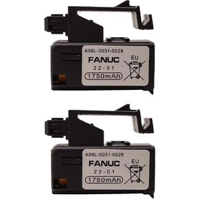 2 Pcs A98l-0031-0028 / A02B-0323-K102 1750mAh 3V B attery for Fanuc A98L00310028 A02B0323K102 CNC System Battery (2 Pack)