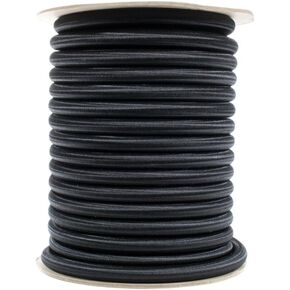 Paracord Planet – 1/2", 1/4", 1/8", 3/8", 5/8", 1/16", 3/16", 5/16", 1/32" and 2.5mm – Black Shock Cord – Elastic Bungee Nylon Crafting Stretch – Made in USA