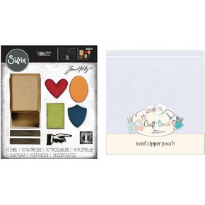 مجموعة قوالب Sizzix Thinlits - حزمة Vault Matchbox من Tim Holtz مع حقيبة أمان MCB - مجموعة من قطعتين، صغيرة in Kuwait