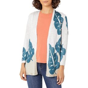 NIC+ZOE Women's Petite Falling Fronds Cardigan