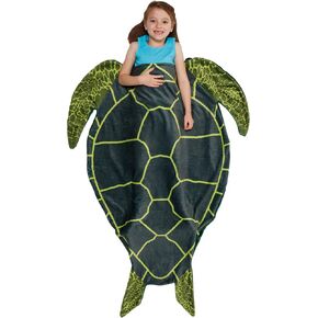 Silver Lilly Animal Tail Blanket - Plush Animal Sleeping Bag Blanket for Kids (Blue Shark) in Saudi Arabia