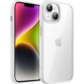 JETech Case for iPhone 14 6.1-Inch, Shockproof Phone Bumper Cover, Solid Color Matte TPU Frame, Anti-Scratch Clear Back (Blue)