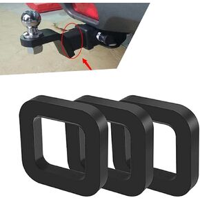 3 PCS Car Adjustable Ball Support Pad Trailer Hitch Pad, 2" ID 3" OD 0.55" Thick Rubber Trailer Hitch Cushion Silencer Suspension Receiver, Universal Trailer Towing Hitch for Cars (Black)