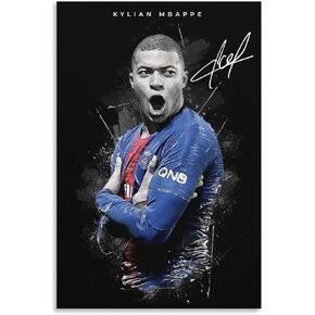 Kylian Mbappé Poster 1 Wall Art Canvas Print Poster Home Bathroom Bedroom Office Living Room Decor Canvas Poster Unframe: 12x18inch(30x45cm)