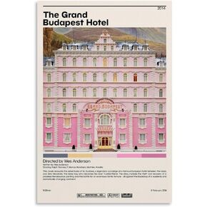 The Grand Budapest Hotel Minimalist Movie Poster Vintage Poster 90s Canvas Wall Art Room Aesthetic Decor Posters 12x18inch(30x45cm)