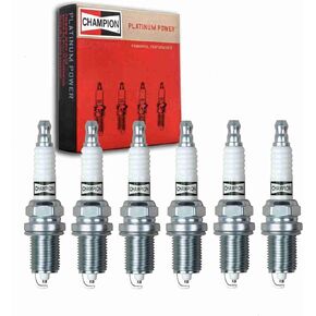 6 pc Champion Platinum Spark Plugs compatible with Jeep Liberty 3.7L V6 2002-2012