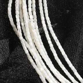 4mm Natural Shell Rondelle Beads for Jewelry Making,Loose Beads for DIY Bracelet Necklace Jewelry Making (WHITE-03)