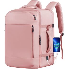 Travel Backpack for Women, Carry On Backpack with USB Charging Port & Shoe Pouch, TSA 17.3 inch Laptop Backpack Flight Approved, Carry On Bag Casual Daypack for Weekender Business Hiking,Beige