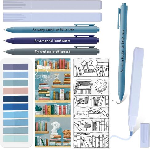 Back to School Gifts for Students Morandi Bible Highlighter Gel Pens Aesthetic Reading List Bookmark and Sticky Notes for Book Lover Note Taking Creative Writing(Green Series) in Saudi Arabia