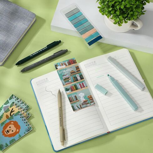 Back to School Gifts for Students Morandi Bible Highlighter Gel Pens Aesthetic Reading List Bookmark and Sticky Notes for Book Lover Note Taking Creative Writing(Green Series) in Saudi Arabia