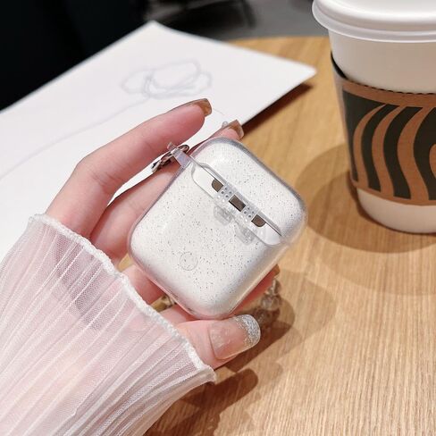 MINSCOSE متوافق مع حافظة Airpods Pro الشفافة مع سلسلة مفاتيح زهرية، تصميم عصري بنمط زهرة لطيفة، حافظة شحن ناعمة من السيليكون مقاومة للصدمات لـ AirPod Pro للفتيات والنساء - وردي in Kuwait