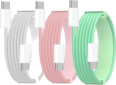 [Apple MFi Certified] iPhone iPad Fast Charger Cable USB C Cable, 3 Pack 6FT 60W USB C to USB C Braided Colorful Type C Data Sync Cord for iPhone 15/Pro/Max/Plus/MacBook/iPad Pro/Air/Android/Laptop in Saudi Arabia