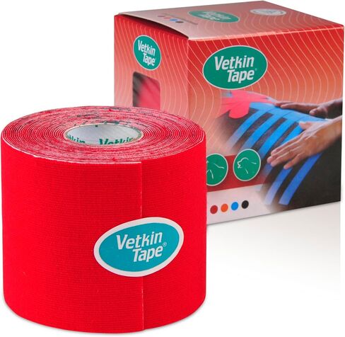 شريط VetkinTape® لعلم الحركة البيطرية باللون الأسود | شريط علم الحركة للخيول والكلاب | شريط كينيسيوتاب للخيول والكلاب | شريط Ktape خالٍ من اللاتكس ومعتمد بعلامة الجودة TÜV | 2.4 بوصة | عبوة من 1 رول in Kuwait