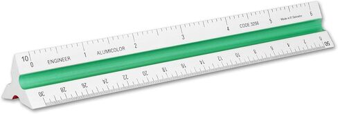 Alumicolor Aluminum Architect Color-Coded Solid Drafting Scale, 4IN, Silver in Saudi Arabia
