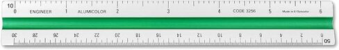 Alumicolor Aluminum Architect Color-Coded Solid Drafting Scale, 4IN, Silver in Saudi Arabia