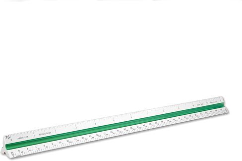 Alumicolor Aluminum Architect Color-Coded Solid Drafting Scale, 4IN, Silver in Saudi Arabia