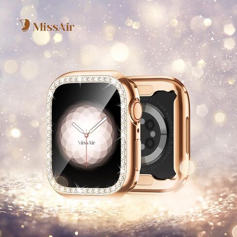 حافظة Missair ناعمة من مادة TPU متوافقة مع حافظة ساعة Apple 41 مم سلسلة 9/8/7 مع واقي شاشة، غطاء خفيف الوزن من الكريستال اللامع الناعم من مادة TPU حافظة واقية شاملة لساعة iWatch 41 مم in Kuwait