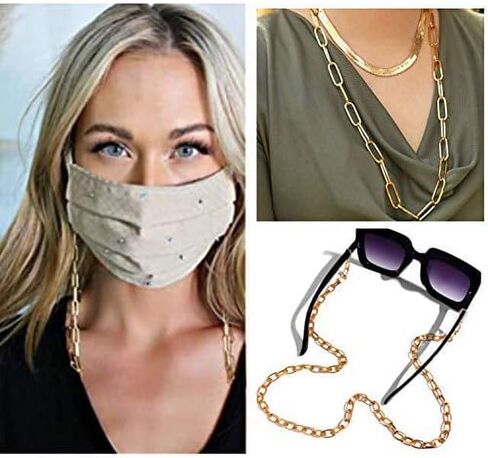 1Pc Gold Chain Necklace Lanyards for ID Badges Stylish Key Lanyard for Women Lanyards for Badge Holder Ornaments Convenient to Carry Easy to Use,Identification Badges and Supplies in Saudi Arabia