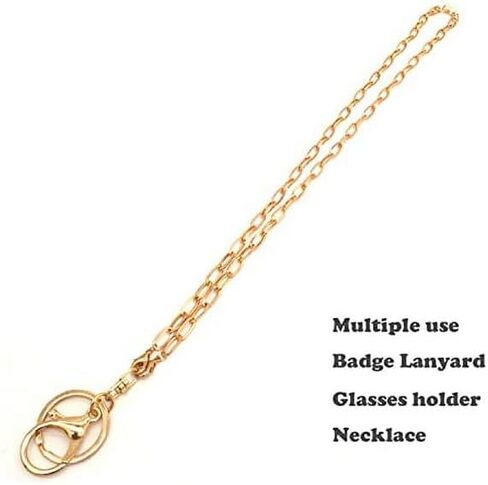 1Pc Gold Chain Necklace Lanyards for ID Badges Stylish Key Lanyard for Women Lanyards for Badge Holder Ornaments Convenient to Carry Easy to Use,Identification Badges and Supplies in Saudi Arabia