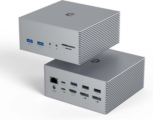 USB C Hub,TOTU Upgraded USB-C Docking Station, Expansive Triple 4K Display Capability by Dual DisplayPort and HDMI While Integrating 6 USB Ports, 60W USB-C Power Delivery Charging, Suit for Windows in Saudi Arabia