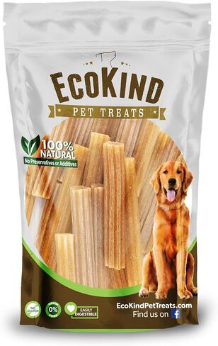 EcoKind Pet Treats مضغ التشورو بنكهة لحم الخنزير المقدد الذهبي الفاخر | مضغ جبن الهيمالايا الطبيعي بالكامل للكلاب الصغيرة والكبيرة | يبقي الكلاب مشغولة وتستمتع بالاستخدام الداخلي والخارجي (20 عصا) in Kuwait