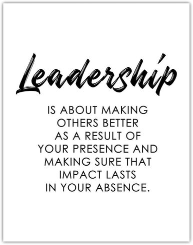 Motivational Wall Art Office Decor for Men & Women: "Leader is About Making Others Better" 11x14 Inspirational, Motivational Poster & Positive Affirmations Wall Decor for Kids in Kuwait